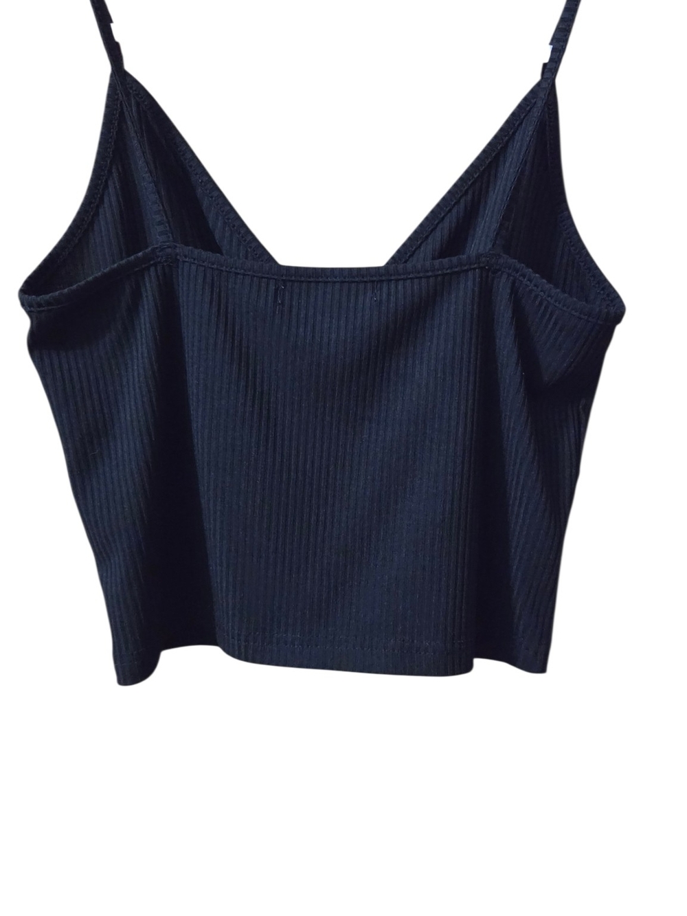 ROMWE Black Ribbed V-Wrap Cami - Picture 2 of 2